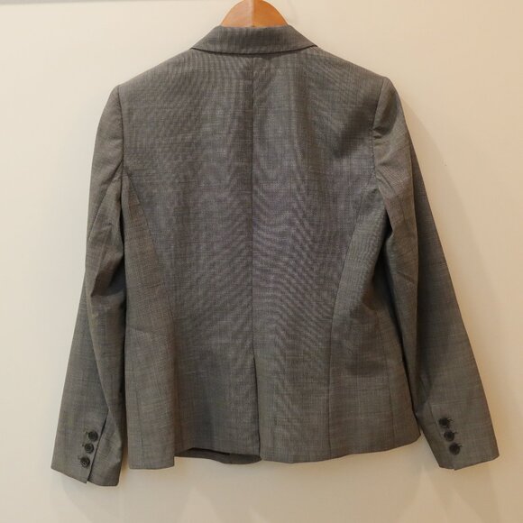 THEORY womens blazer jacket wool black white tweed 12 business office classic - Picture 4 of 10